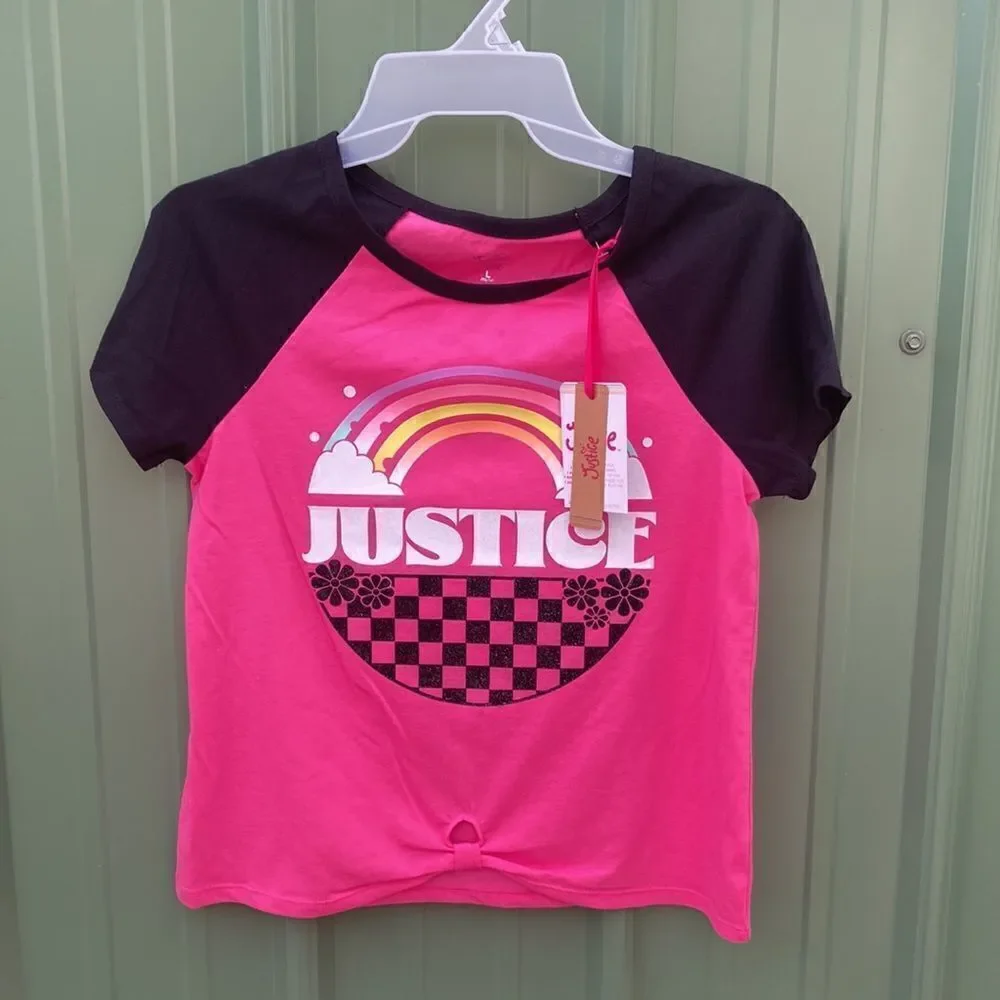 Girls Lightweight Short Sleeve T-Shirts & Bike Shorts 4-Piece Set Size L